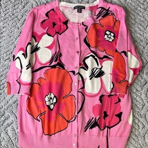 Designers Originals Pink and Orange Floral Cardigan